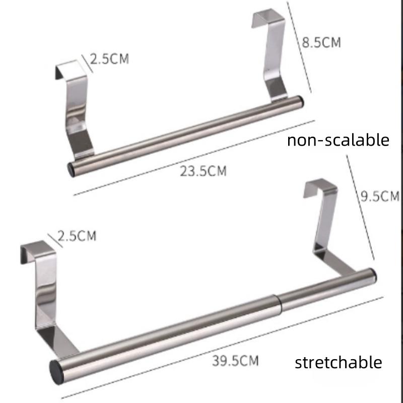 Creative Stainless Steel Single Pole Towel Rack No Punch Cabinet Door Back Rag Hanger Multi-purpose Bathroom Towel Bar