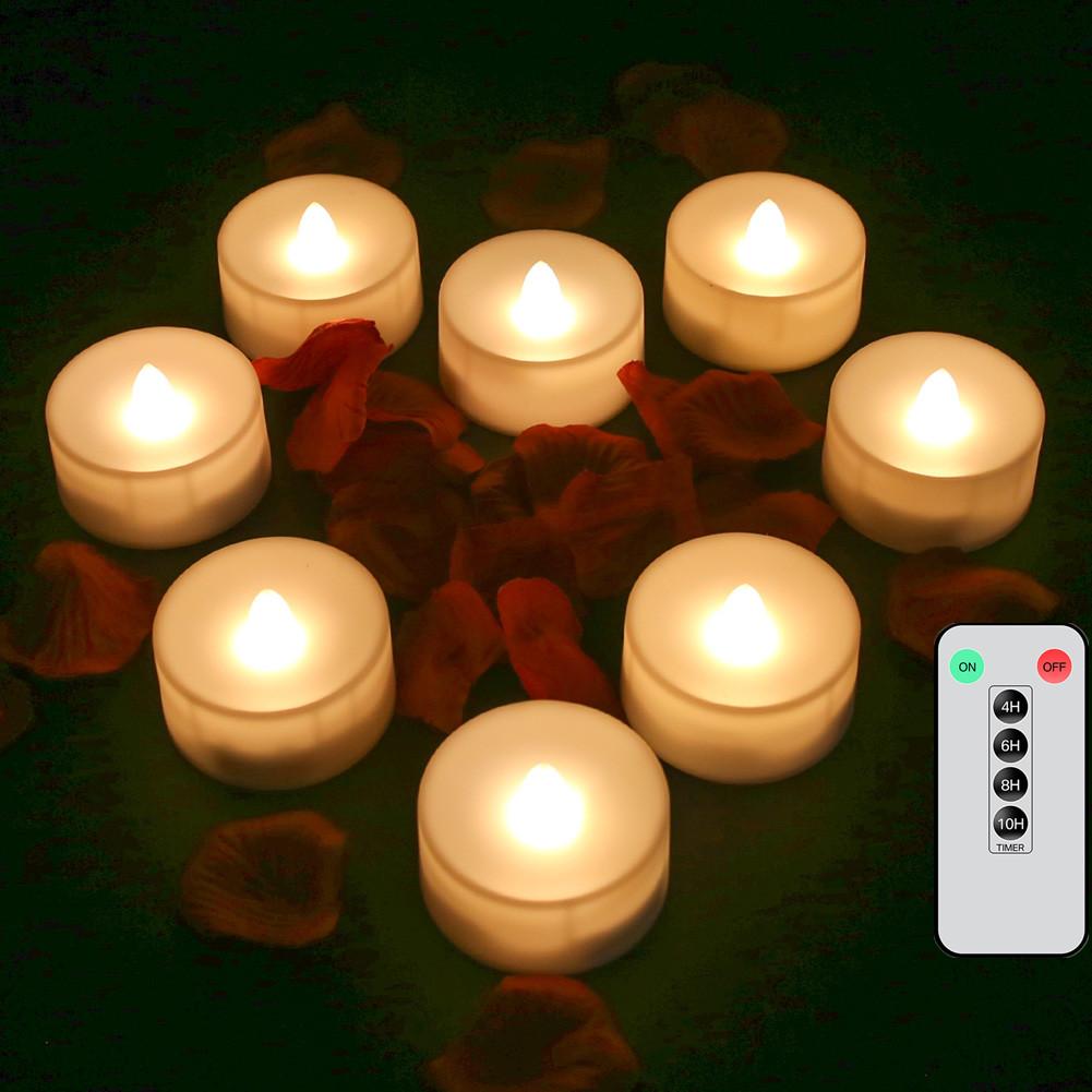 12-30 Pack Flameless LED Candles with Timer Remote Flickering Tea Lights  Battery Operated Electric Fake Candle for Table Decor