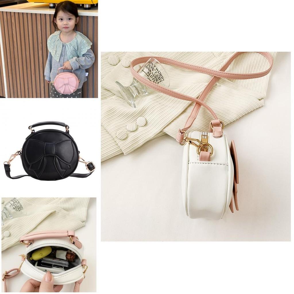 Cute Unisex Mini Bowknot Round Purse For Kids Made From Soft Pu Material