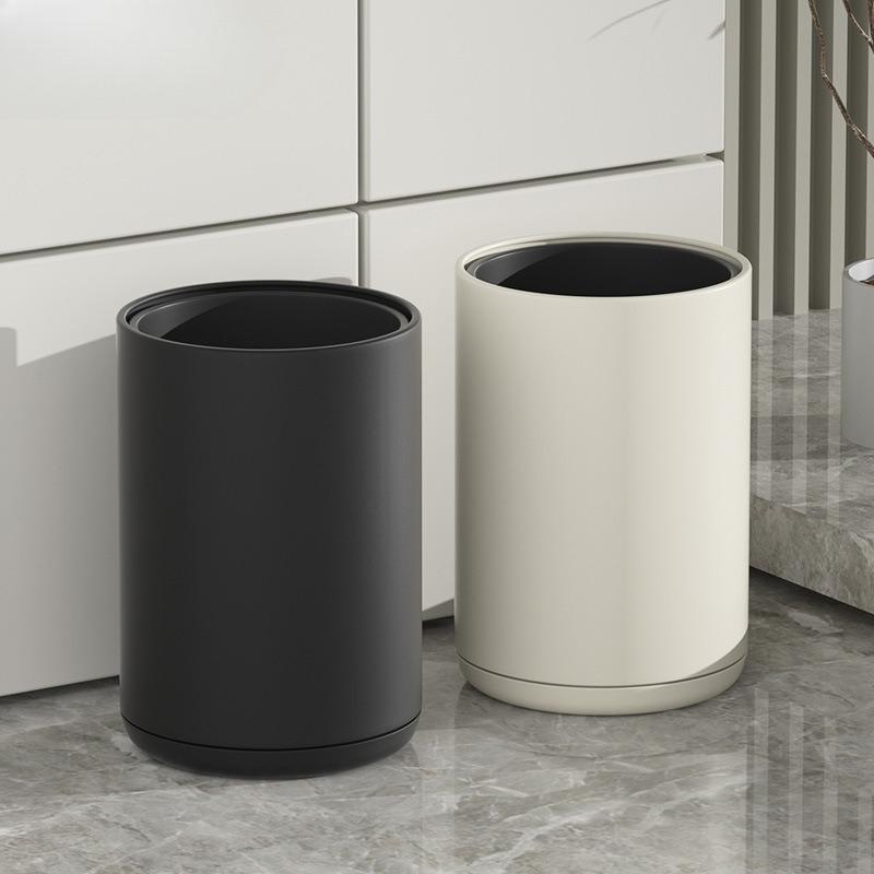 Double Layer Trash Bin Luxury Litter Bins Large Capacity Bathroom Kitchen Dustbins Bedroom Living Room Minimalist Trash Can