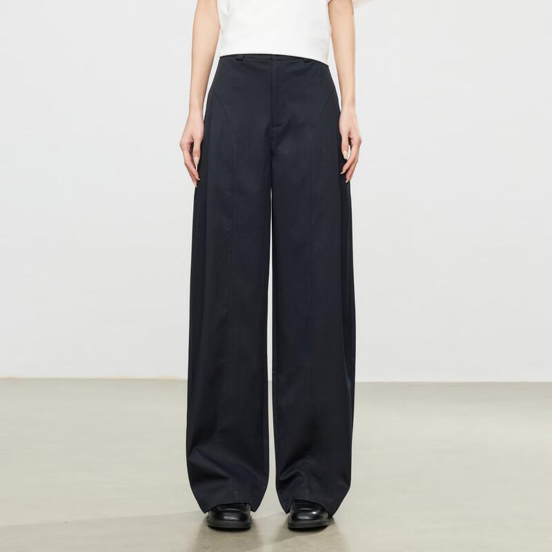 Elva' Island Women's Pleated High-Waisted Loose Straight-Leg Pants