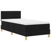 LED Box Spring Bed with Headboard Black 90 x 190 cm Fabric