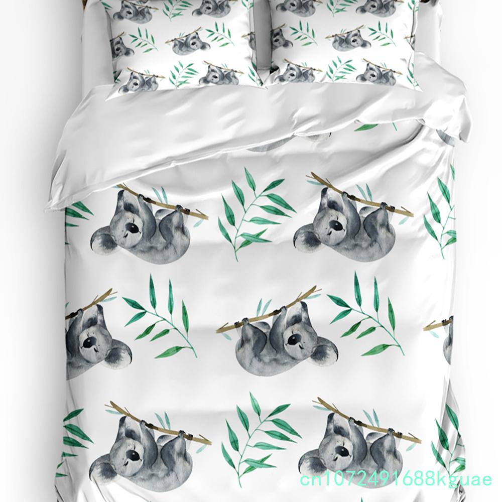 Animal Koala Bear Tree Printed Comfort Duvet Cover Pillow Case Home Textile Quilt Cover Boy Kid Teen Girl 3pcs Bedding Set