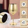 Stainless Steel Stemmed Wine Glasses 350 ml, Unbreakable Wine Glass Goblets, Gift for Men and Women, Party Glasses - 350 ml (Gold)