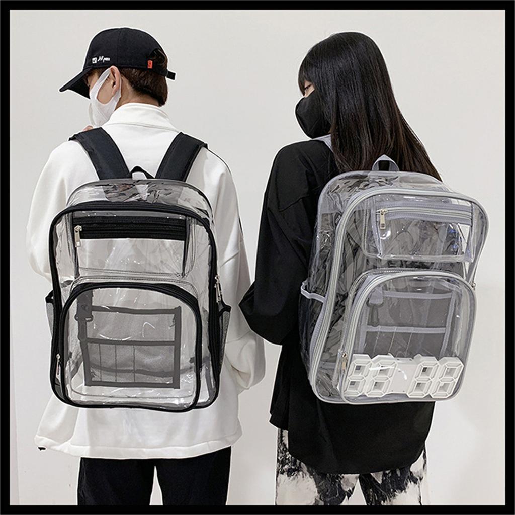 Stylish Clear School Backpack Laptop Backpack School Bag for Student Teenagers Large Capacity Travel Casual Book Bags