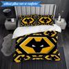 3PCS Wolves Football Club Emblem Printed Soft Bedding Set,Including 1pc Duvet Cover And 2pcs Pillowcases Perfect for Bedroom, Dormitory, Fan Gift