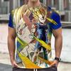 Maglietta da uomo a maniche corte con stampa 3D a motivo in stile cartone animato anime, casual estiva, adatta per l'uso quotidiano e