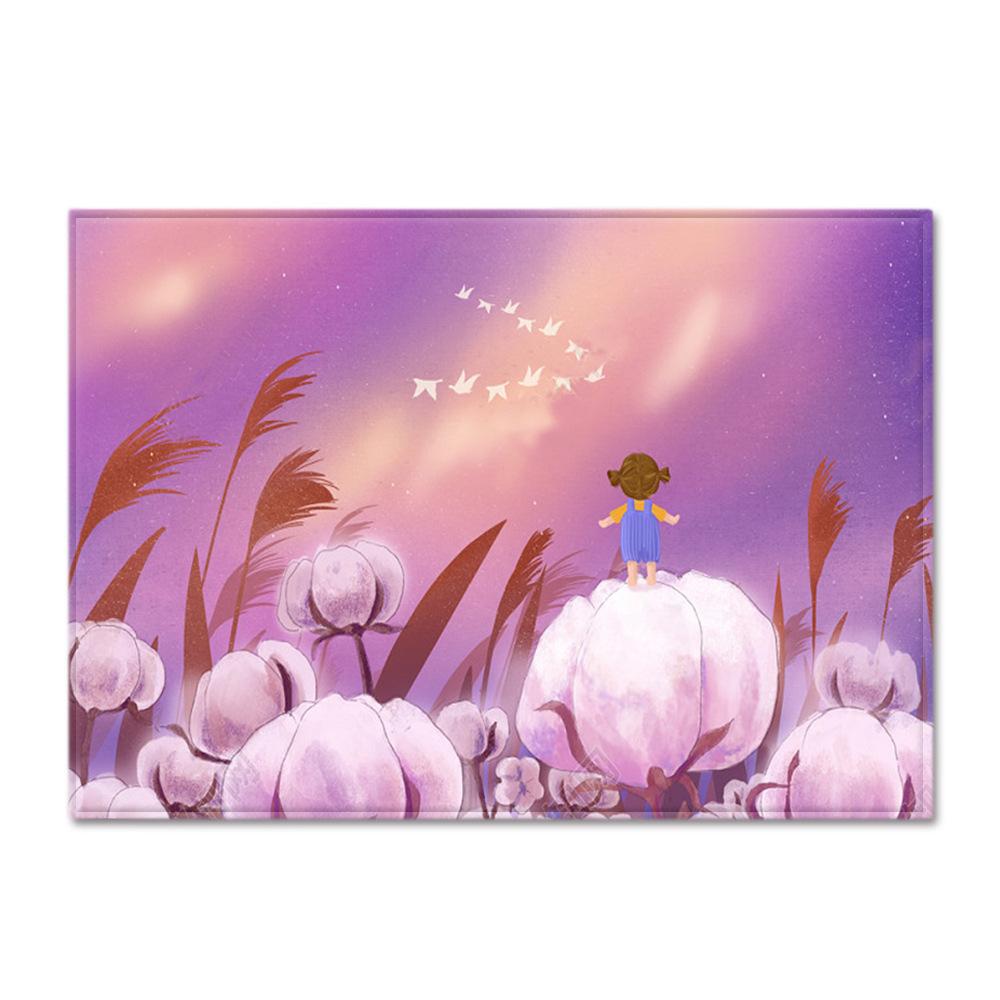 Textured Large Carpet Feather Wind Bedroom Floor Mat