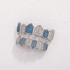 Colorful Bling Gold Teeth Grillz Men Hip Hop Full Diamond Zircon Copper Plated Dental Accessories
