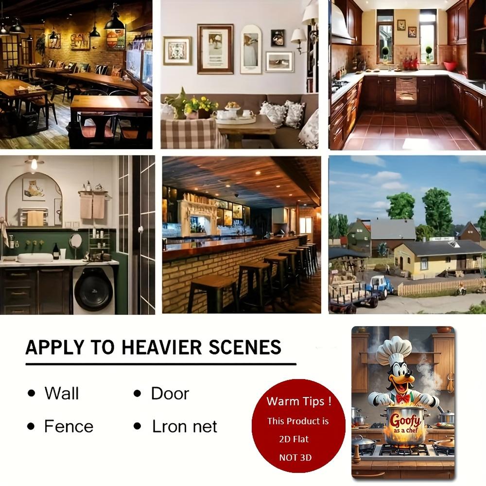 "Goofy As a Chef, Cooking In a Fancy Kitchen, Wearing a Chef's hat"Vintage Metal Tin Logo 30*20cm, 2D Flat, Perfect for Room Dec