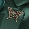 Broche papillon luxe léger haut de gamme verte rétro broche épingle pour manteau automne et hiver bijoux