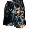 Fashionable Comfortable Plus Size Drawstring Loose 3D Shorts Men Creative Fun Colorful Summer Leisure Holiday Cool Daily Versatile Shorts