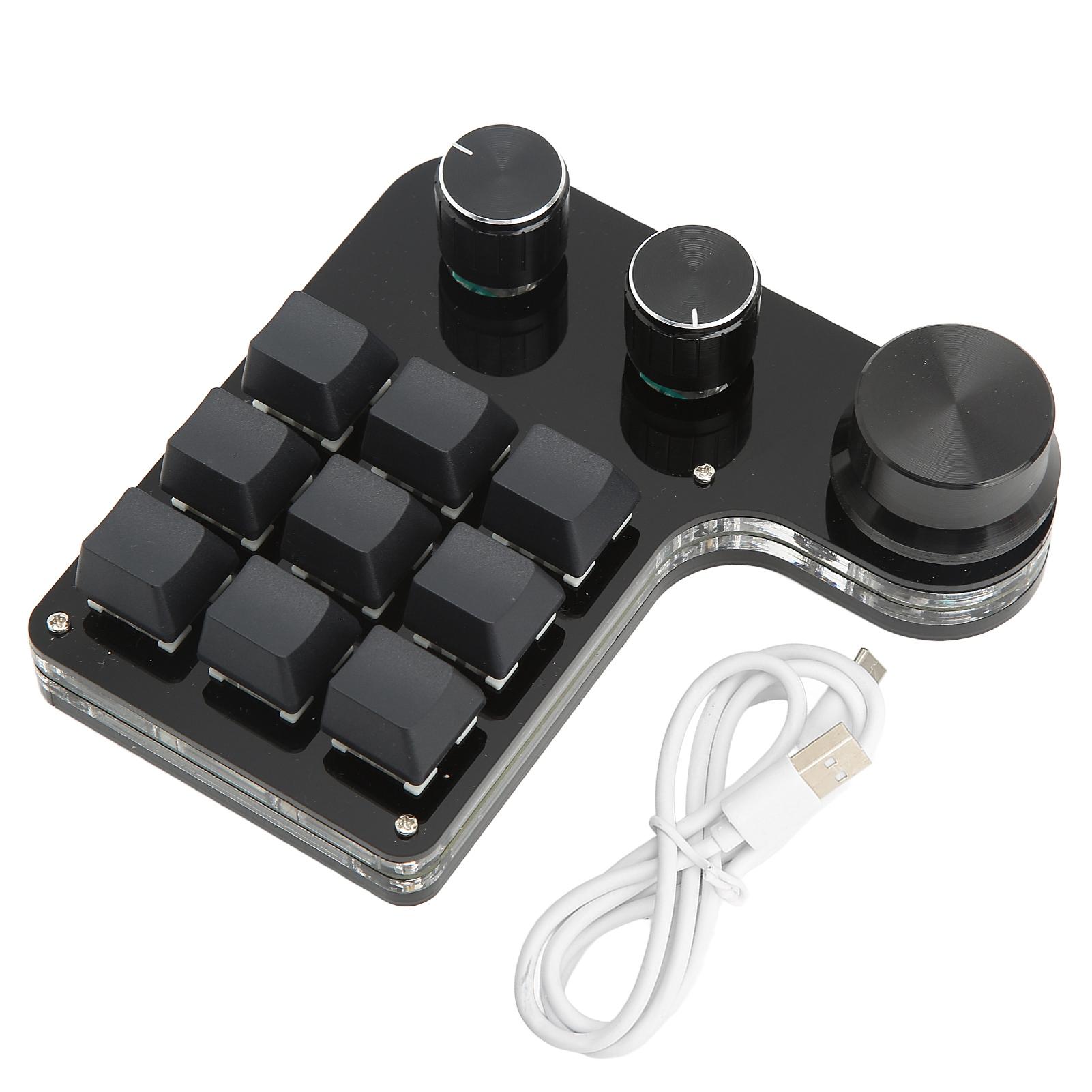 

Мини игровая клавиатура с 3 ручками и подсветкой RGB, синим переключателем, программируемая клавиатура с 9 клавишами для музыкальных офисных медиа