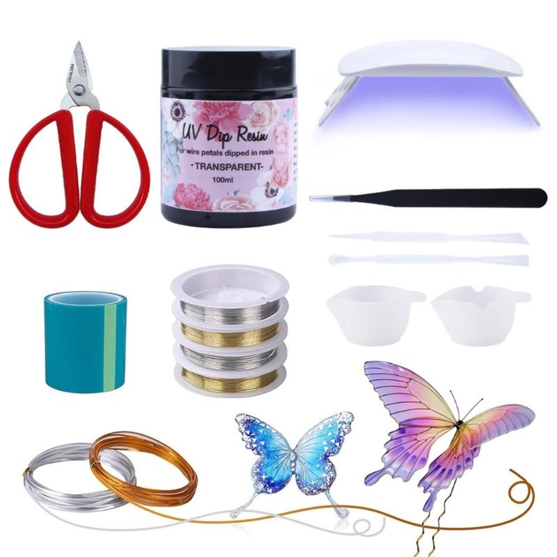 Highly Clear UV Resin Clear UV Resin Kit with Lamp Resin Jewelry Making Kit Resin Accessories for Keychains Jewelry 1