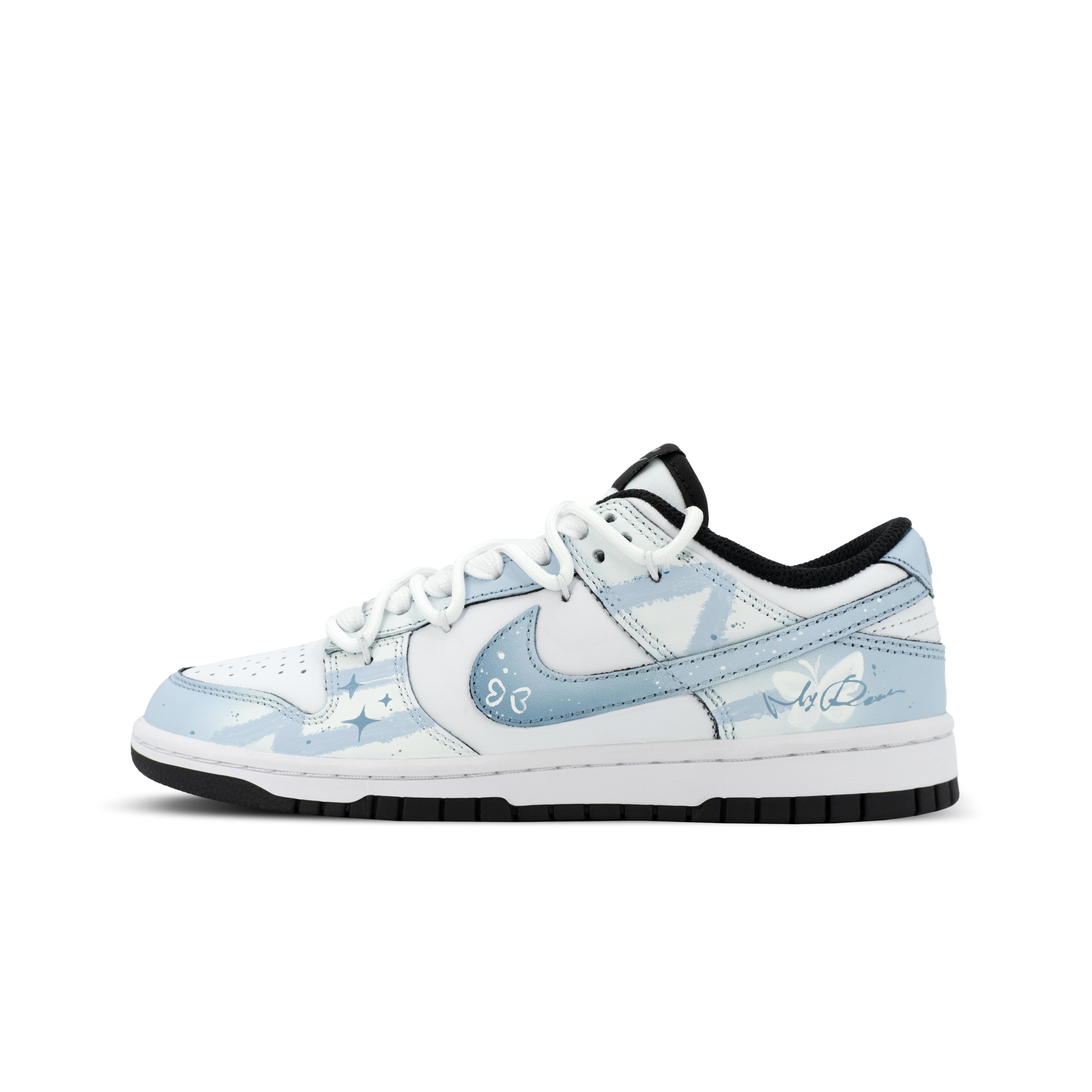 

Nike Dunk Gorilla Jiedian XJDD Starlight Butterfly Shadow Low top Skateboard Shoes Unisex White Blue HF5441-100(team1369-) 35.5