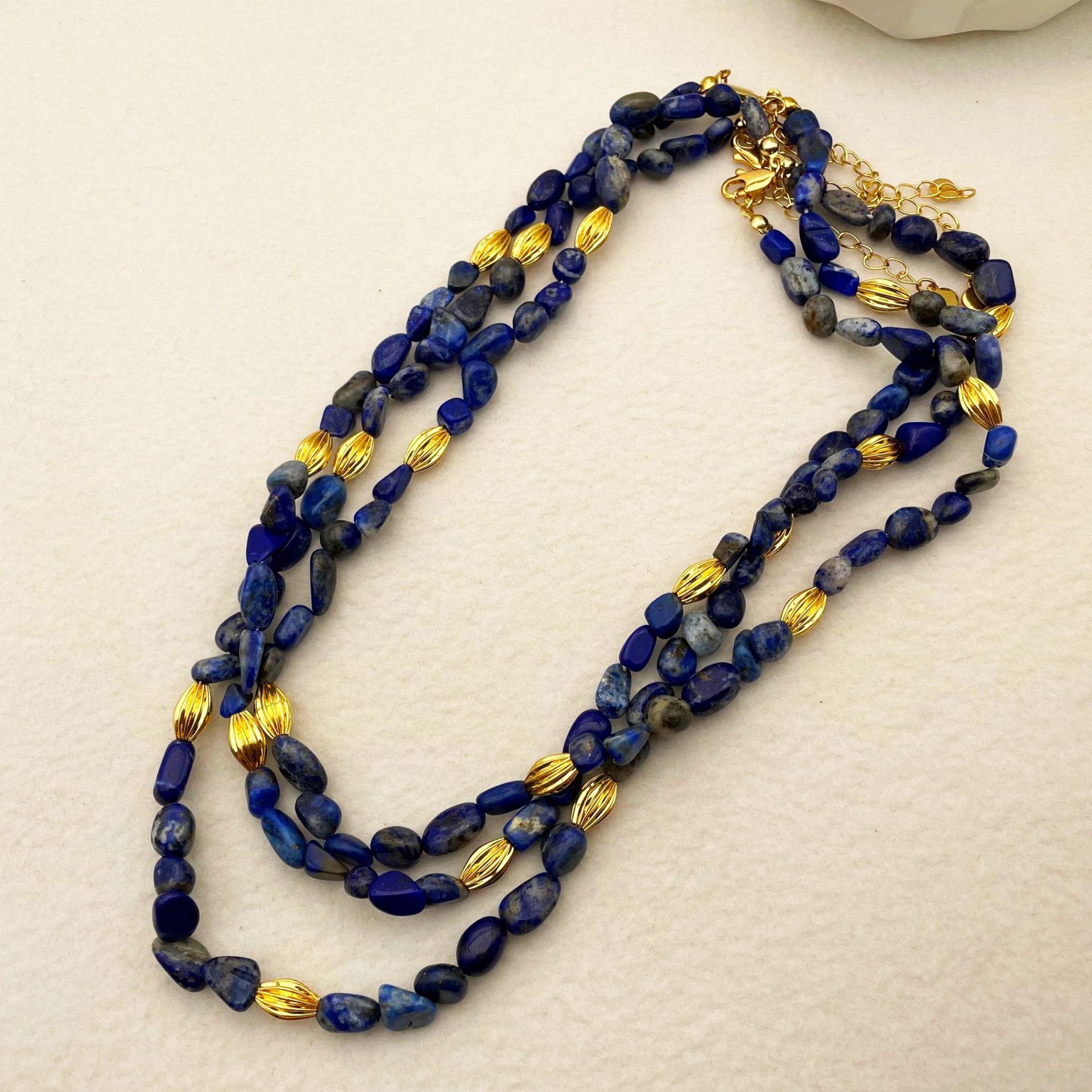 

Retro Lapis Lazuli Beaded Women s Choker Necklace