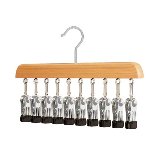

Closet Pants Hanger Closet Organizer with 10 or 12 Clips Space Saving Clothes Hanger for Leggings Pants Scarves Socks Hats Skirts Storage