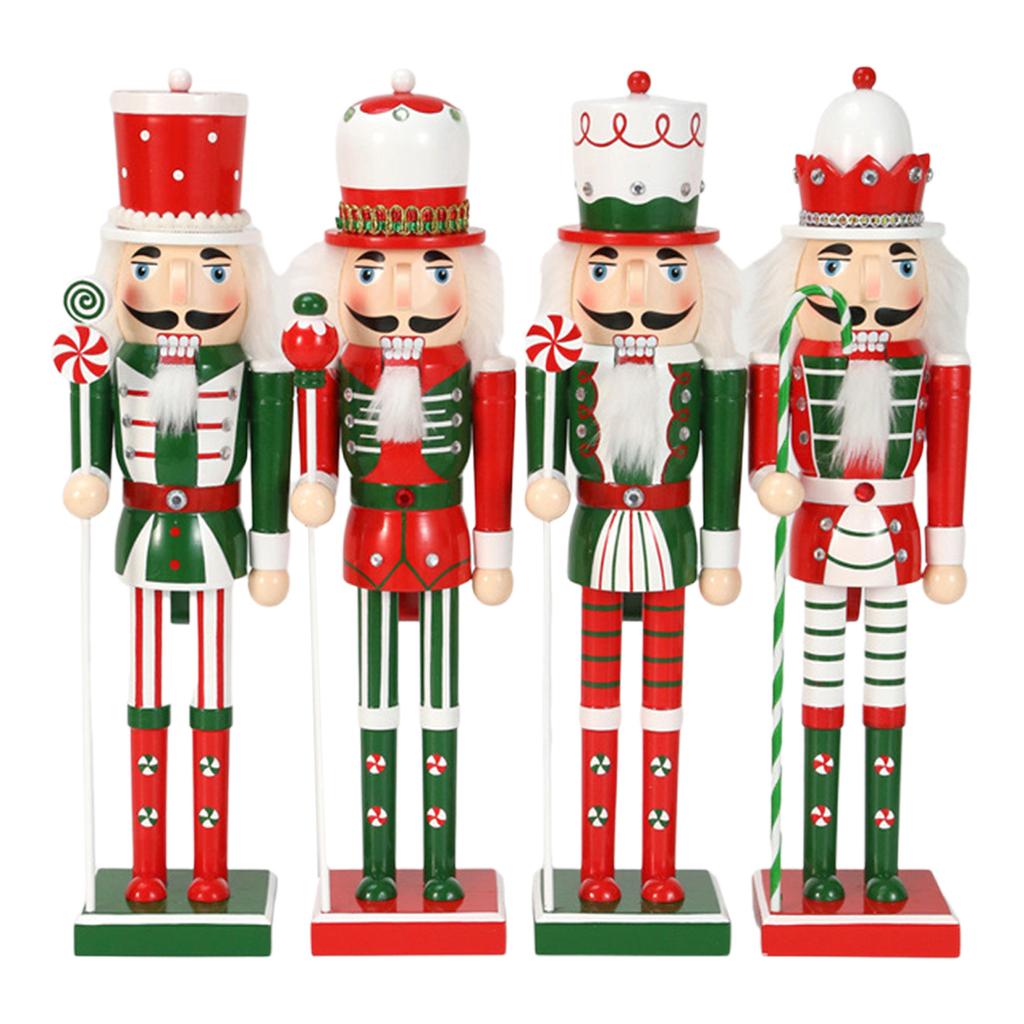 Nutcracker Figurine with Candy Ribbon Scepter Unique 50CM Nutcracker Decorative Figure with Candy Motif for Office Homes
