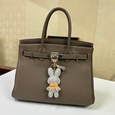 Cute Pu Leather Solid Color Bunny Keychain Creative Bow Bunny Keyring Car Key Holder Pendant Bag Charm Gifts