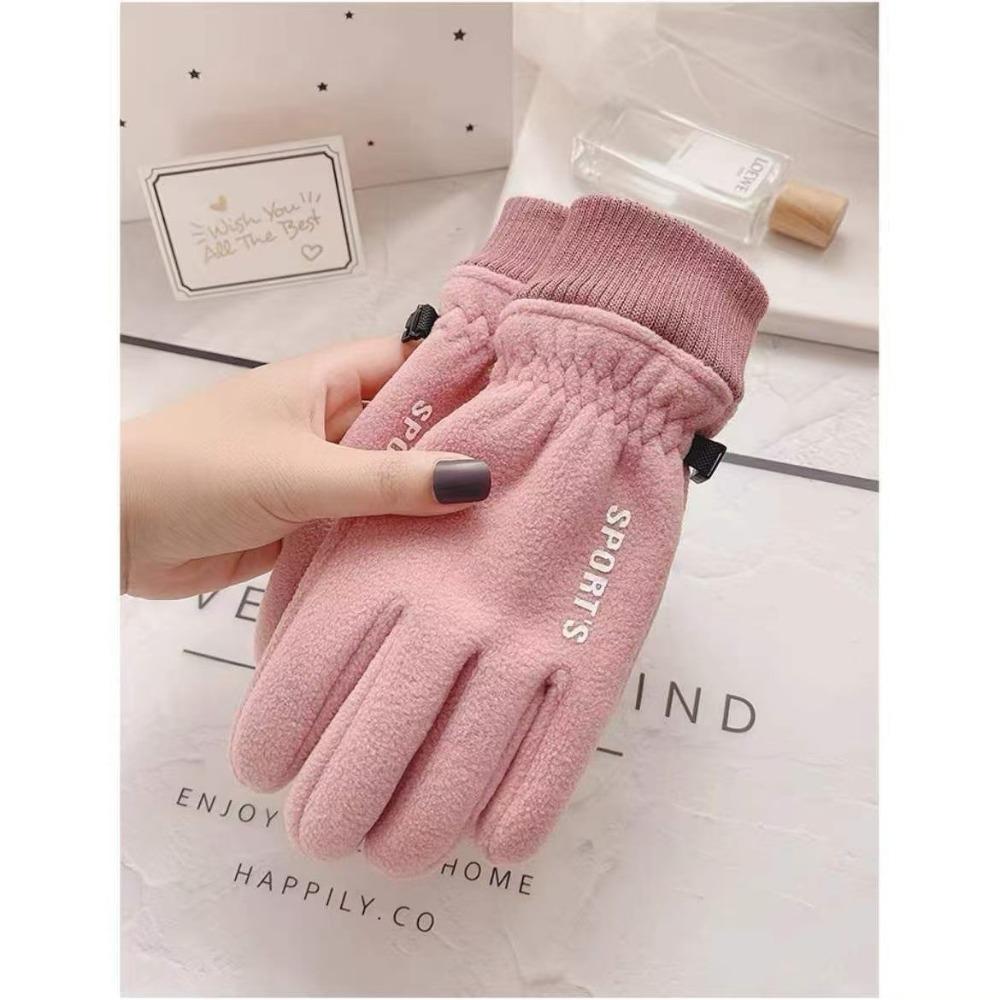 Gloves winter warm fleece thickened outdoor riding driving sports touch screen gloves fleece