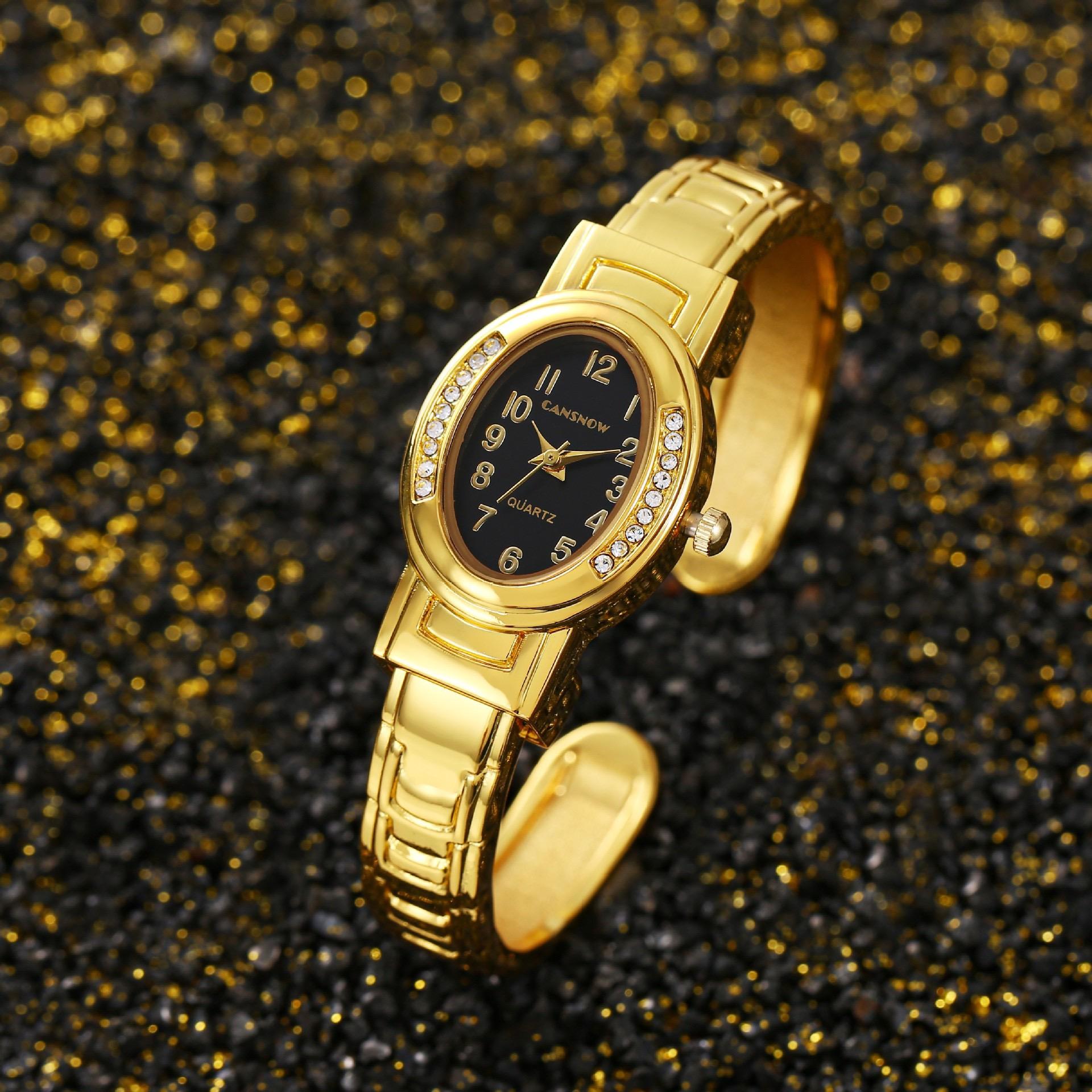 

Женские часы-браслет CANSNOW, модные кварцевые часы с овальным циферблатом, роскошные женские часы