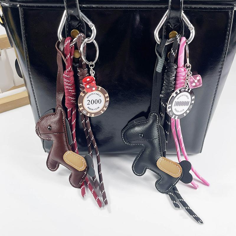 Bag Charm Women's Bag Charm Decoration Cartoon Rocking Horse Women's Leather Charm Bag Cute Bag Accessories Gifts