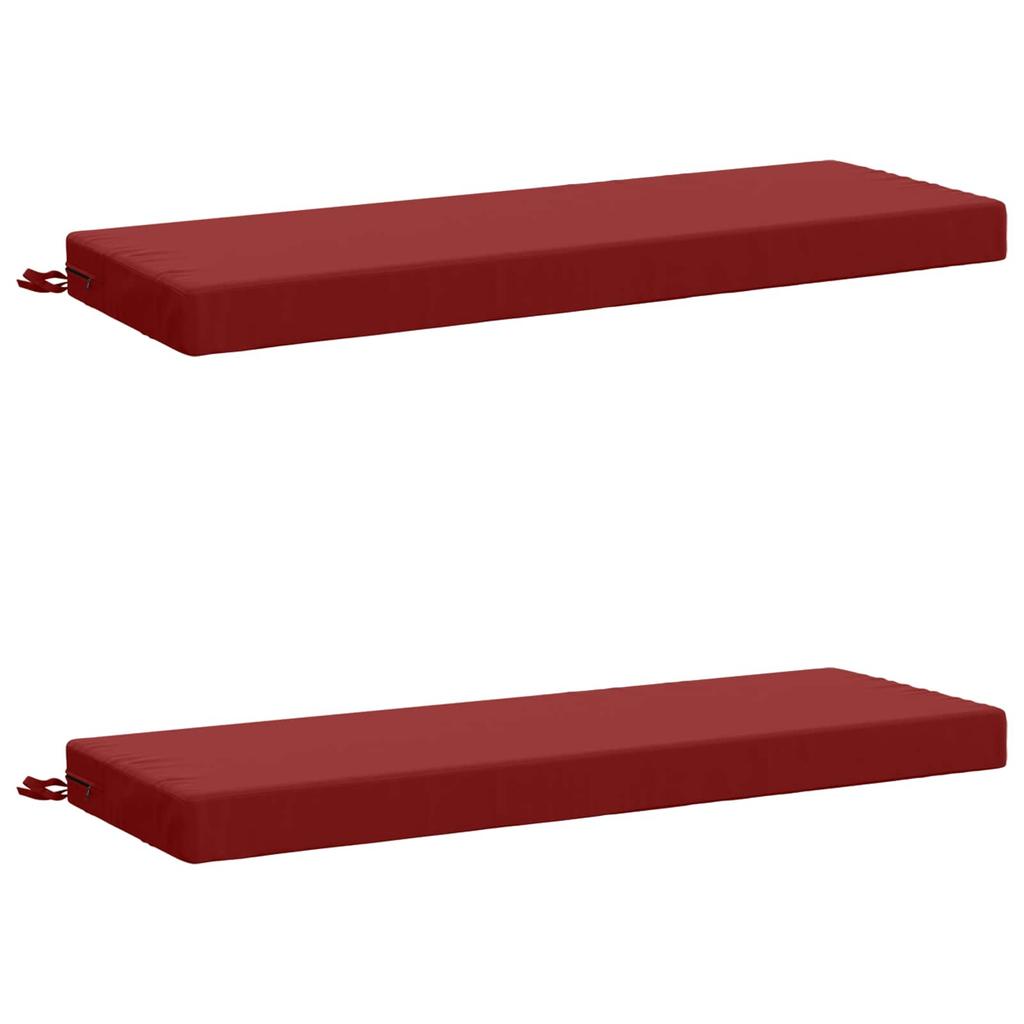 2 Piece Bench Cushions SOEST 2 Pcs. 100percent Polyester Wine Red
