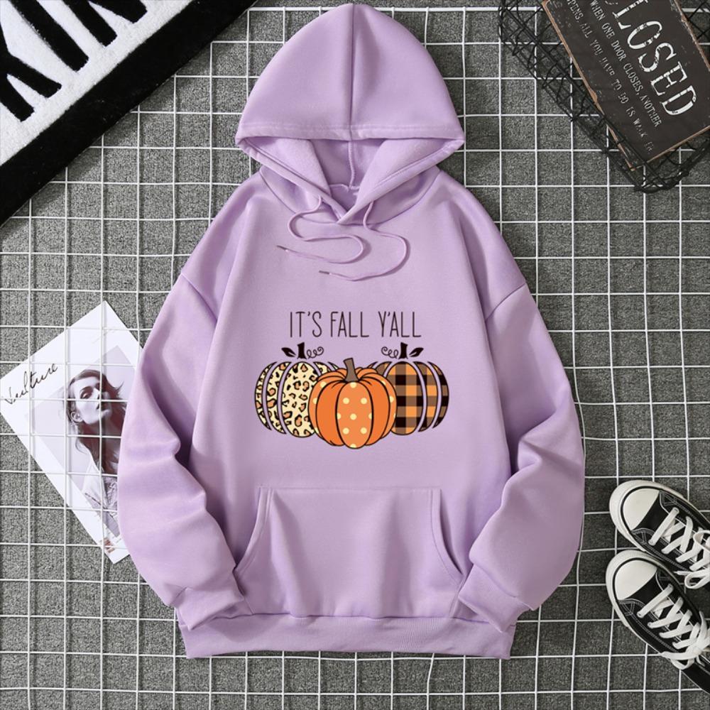 2025 Thanksgiving Pumpkin Graphics Women’s Black Gray Hoodies Soft Cotton Loose For Comfortable Fall/Winter Halloween Relaxation