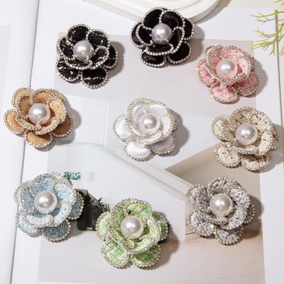 Handmade Korean Camellia Brooch: Elegant Women's Fashion Pin