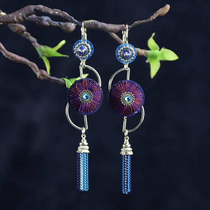 

Дизайнерские серьги в стиле ретро, темпераментные антикварные серьги, универсальные серьги-кисточки средней длины, женские