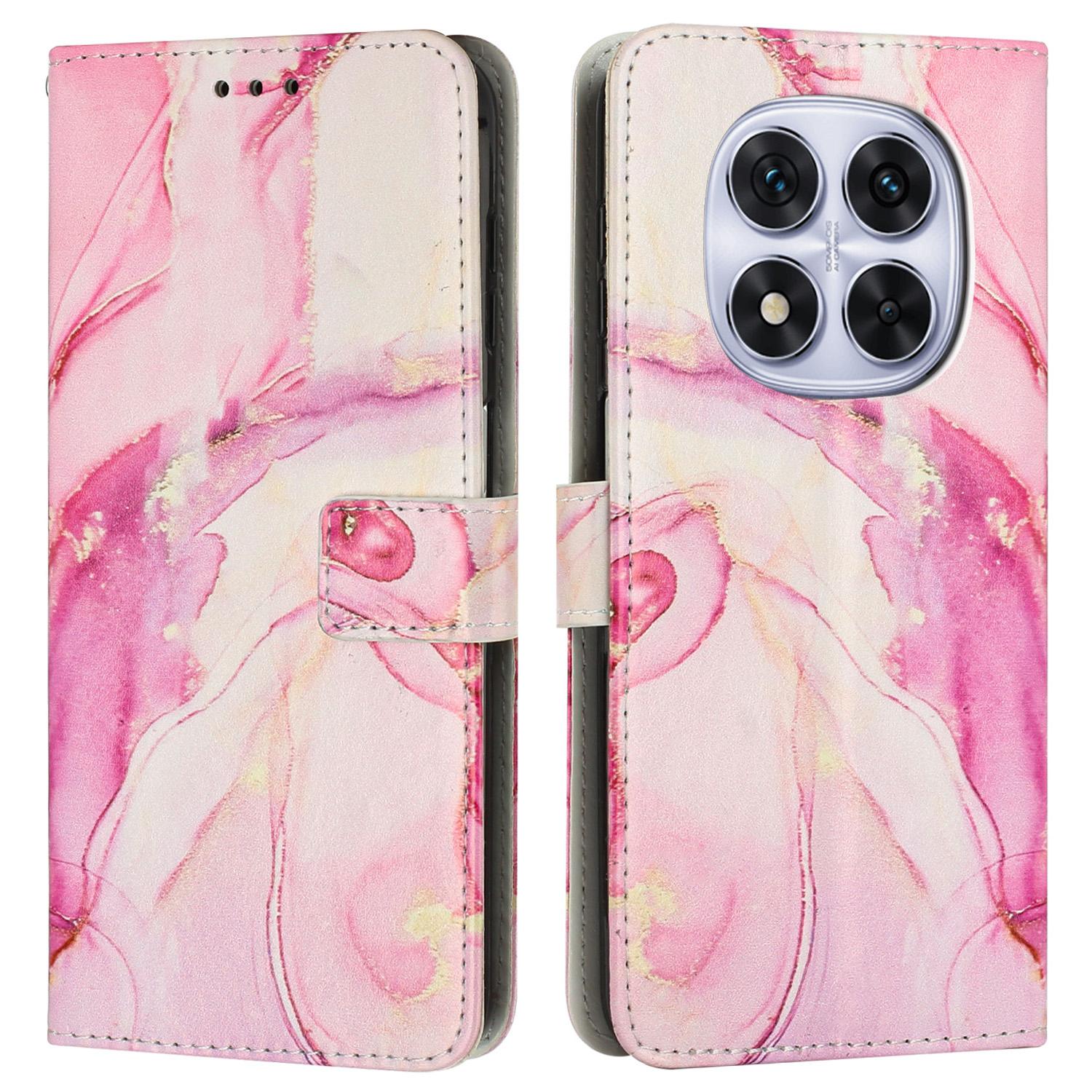 

Для Xiaomi Redmi Note 14 Pro+ 5G/14 Pro 5G/Poco X7 5G Чохол-підставка з малюнком мармуру, гаманець з PU шкіри, чохол для телефону Rose Gold