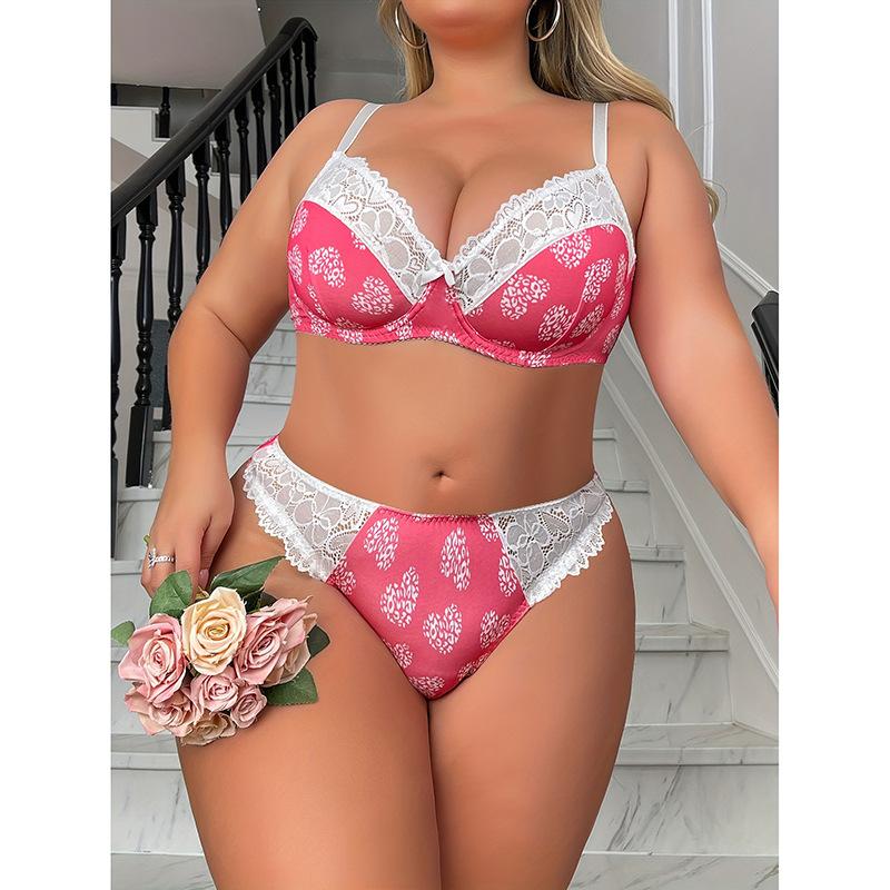 Sexy Lace Underwear Set with Slim Back and Side Breasts To Reduce Bust Size