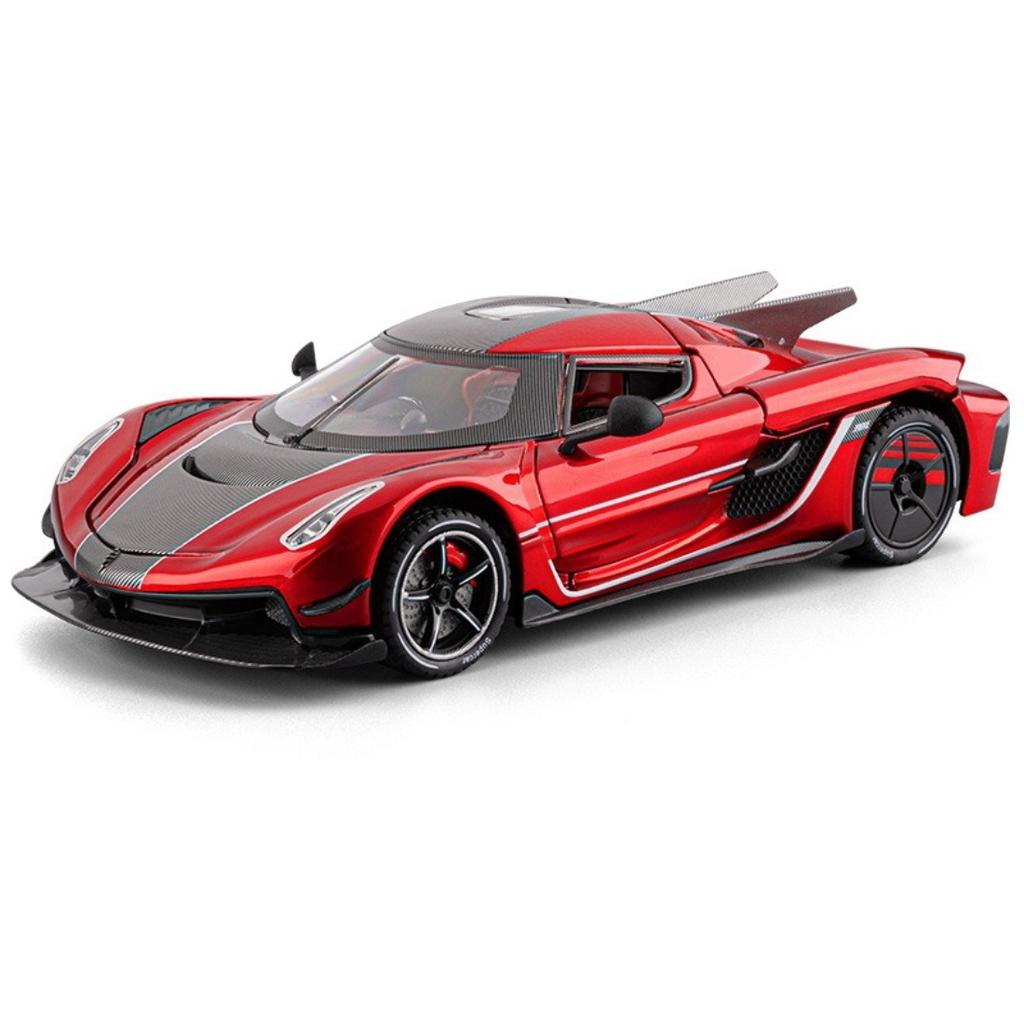 1/24 Koenigsegg JESKO Supercar Model Od Diecast Hračka Auto Simulace Zvuku a Zpětný Tah Dětská Hračka Kolekce Narozeninový Dárek