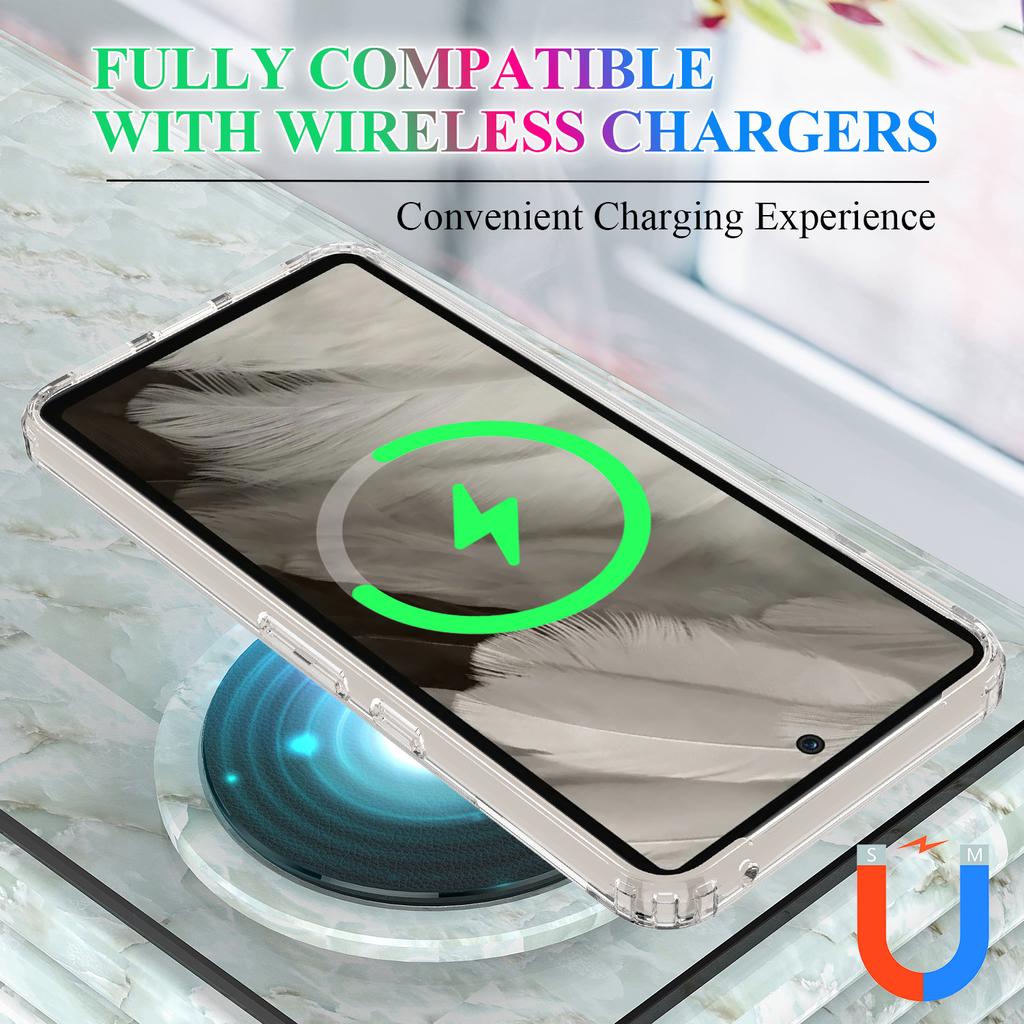For Google Pixel 8 Pro Case Acrylic+TPU Clear Phone Cover Compatible with MagSafe