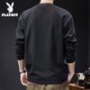 Playboy Men's Long-Sleeve Crew Neck Patchwork Casual T-Shirt