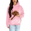 Unisex Fashion Casual Solid Color Long Sleeve Hooded Sweatshirt with Pet Pocket