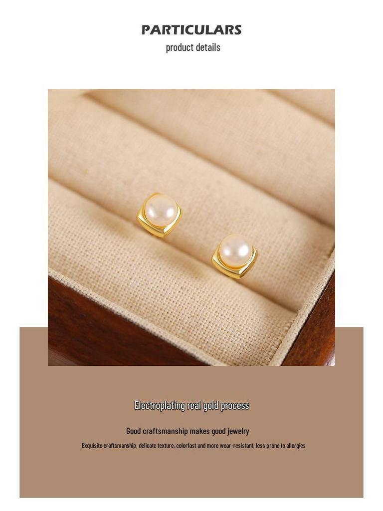 S999 Silver Needle Freshwater Pearl Stud Earrings - New 2025 Bestseller, Lightweight Luxury Summer Earrings for Women