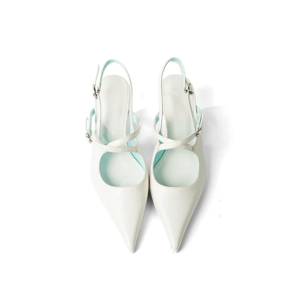 Fashion Spring New Brand Women Sandal Shoes Fashion Pointed Toe Ankle Strap Ladies Elegant Slingback Shoes Thin Low Heel Pumps