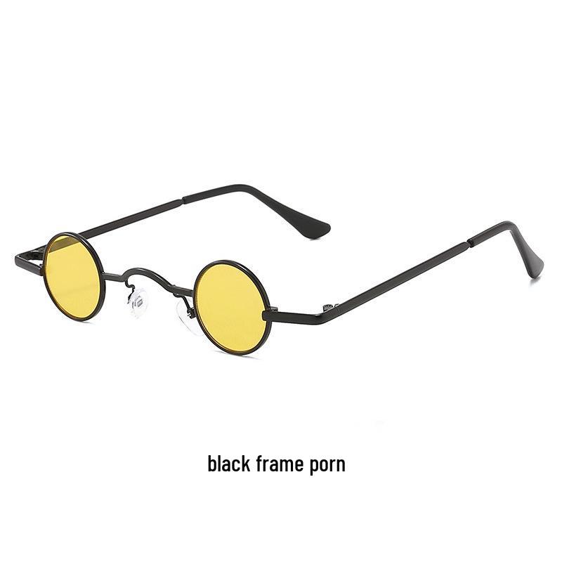 Retro Round Small Frame Mirror Glasses: Hip Hop Street Style Mini Sunglasses