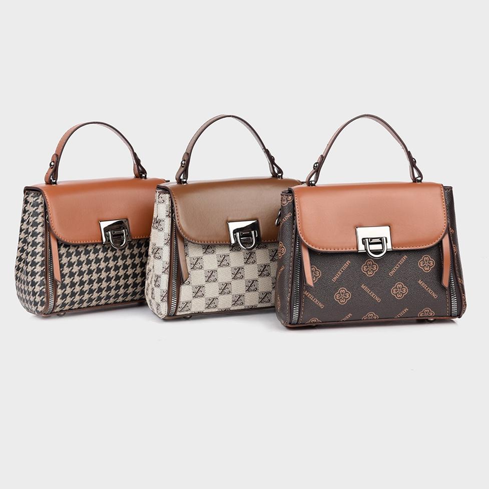 Women's PU leather shoulder bag small bucket bag contrasting color crossbody bags for women feminine gift present