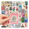 50 pièces Autocollants Art Estampe Rétro Esthétique Vintage Dessin Animé Pour Ordinateur Portable Bagages Skateboard Téléphone Autocollant Jouets pour Enfants
