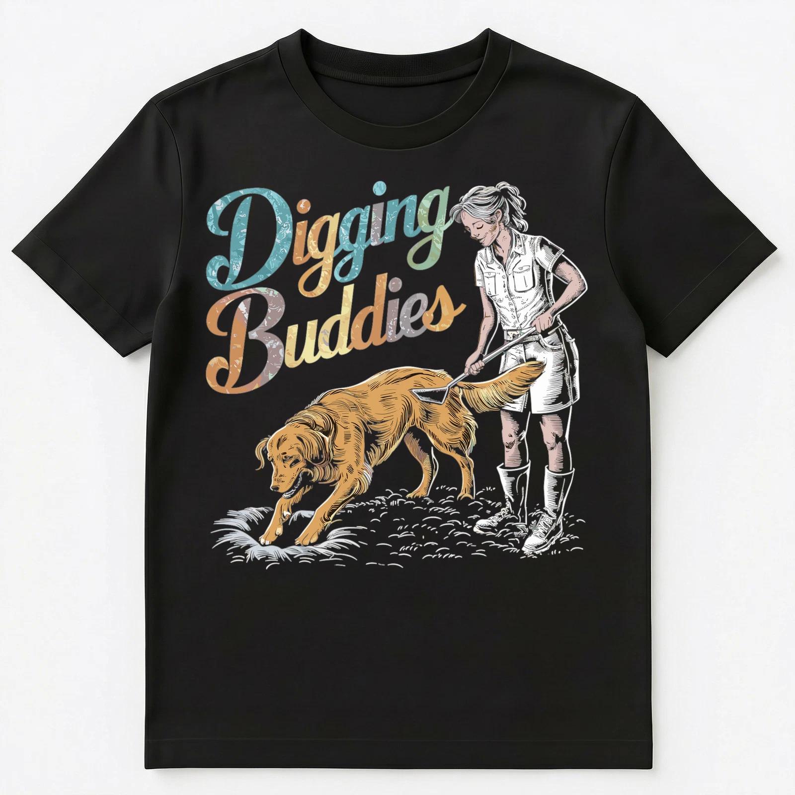 

Funny Dog Helps With Gardening Digging Buddies Unisex T-Shirt S