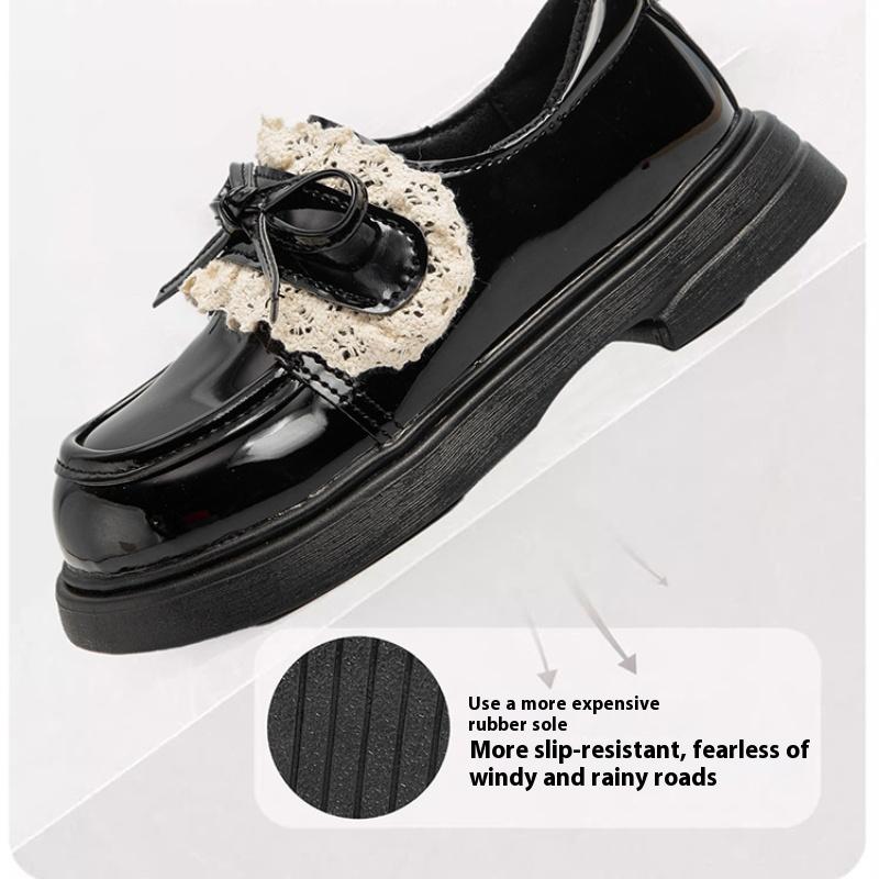 Autumn New Fashion Bow Girls Soft Sole Performance Leather Shoes