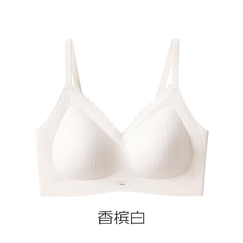 Small lace texture soft support women gather bra small chest no steel ring