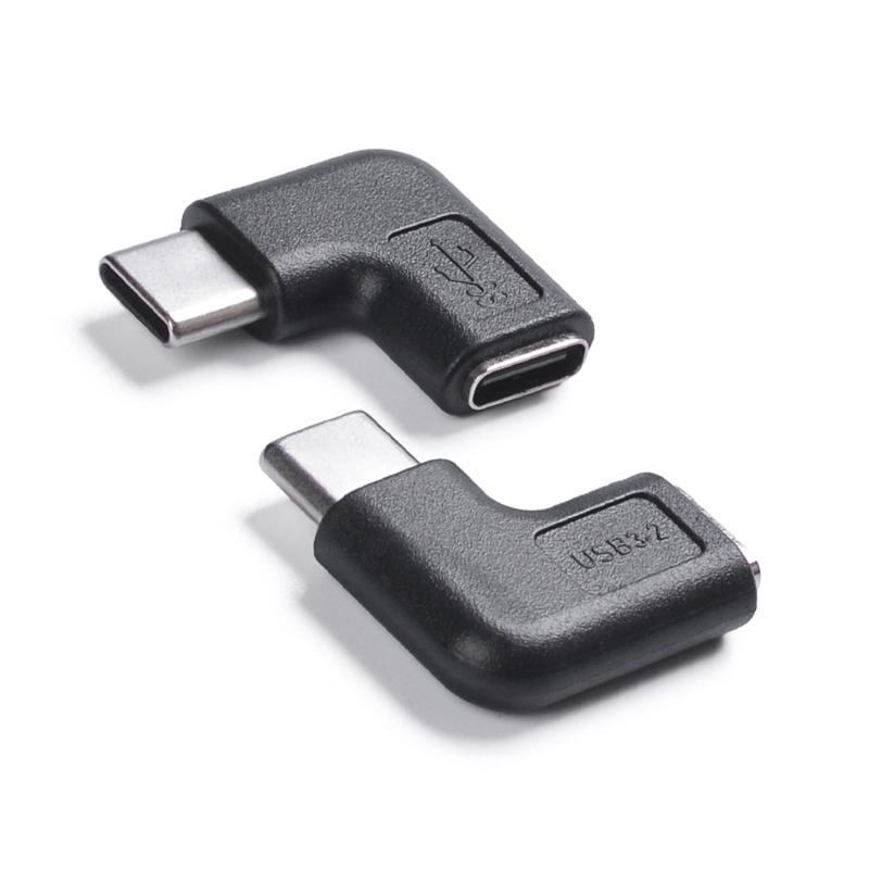 Right Angle USB C Male To Female Connector 90 Degree Bend Adapter 10Gbps Speed 5A Fast Charging Wide Compatibility