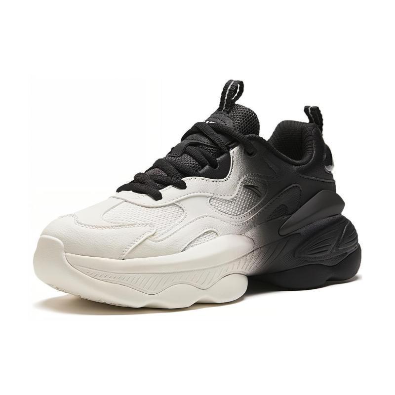 Anta Wear-resistant And Lightweight Low-Top Casual Shoes Women's Black White Sneakers 122418885-5