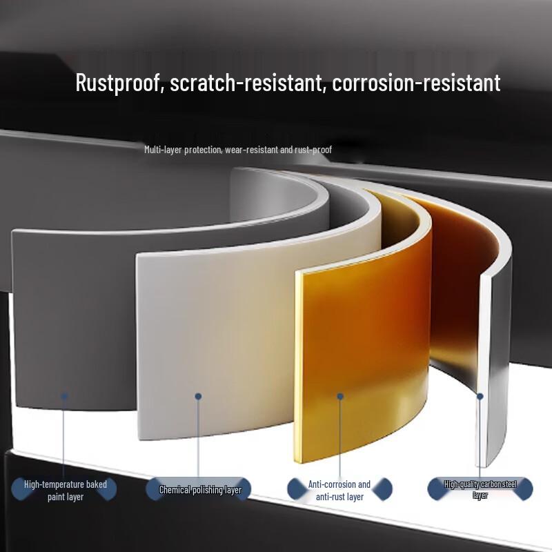 Yunshuang Modern Carbon Steel 3-Tier Kitchen Spice Rack Organizer