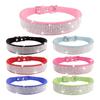 Strass-Haustierhalsband Wasserdichtes Hundehalsband Gravierbare Namensschilder Hundehalsband Haustierzubehör Anti-Verlust Abnehmbare Blume Katzenhalstuch