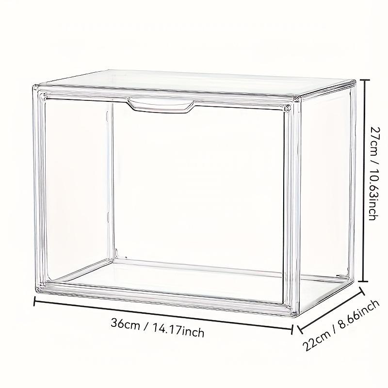3-Pack Clear Acrylic Storage Bins Display Cabinet Stackable Transparent Desktop Organizer for Book Magazine CD Album Display Box