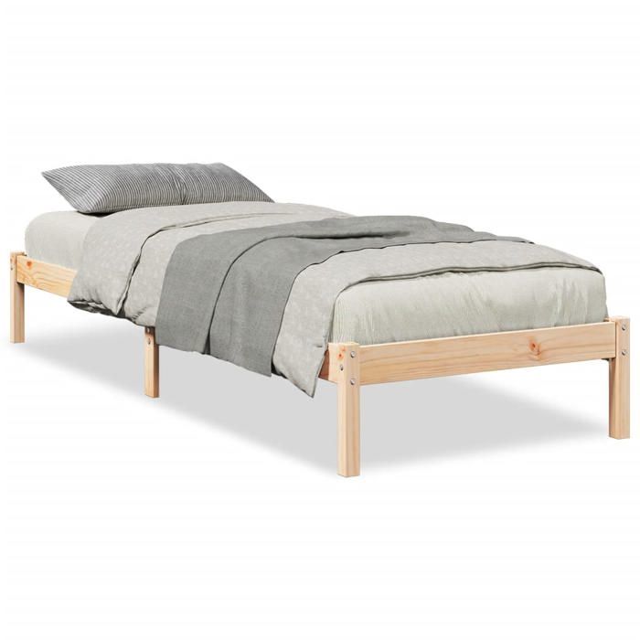 VidaXL Extra Long Bed Frames Without Mattress 100x210 Cm Solid Pine Wood, Bed, Bedroom Furniture, Wooden Bed, Single Bed, 852404